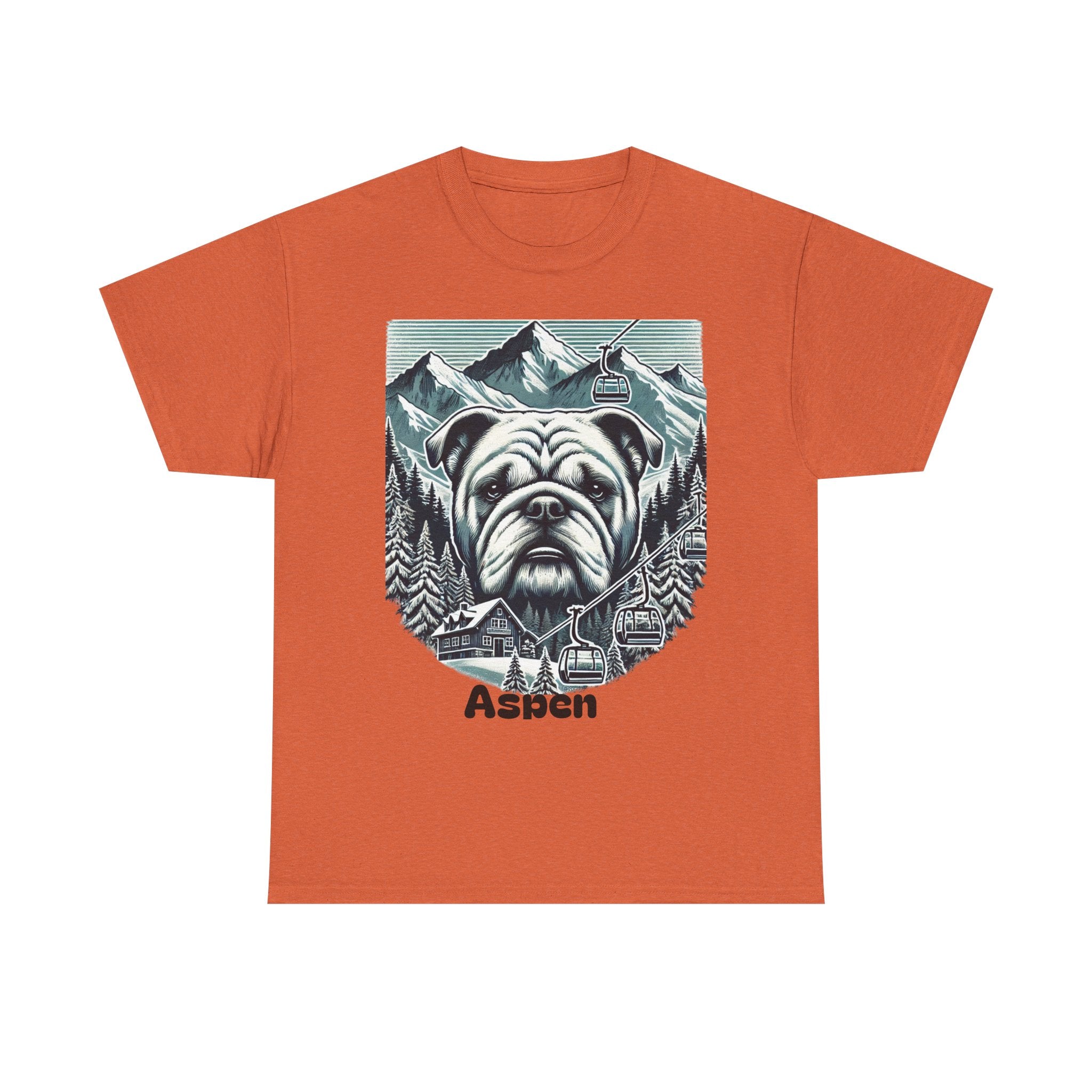 Mountain Bulldog Tee, Vintage Dog Graphic TShirt, Aspen Outdoor Adventure Shirt