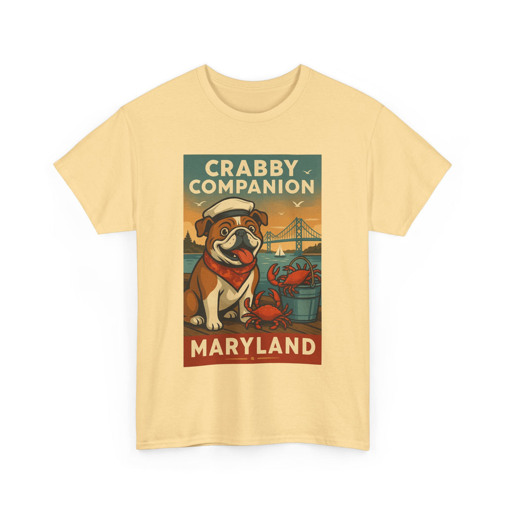 Crabby Maryland Companion Unisex Heavy Cotton Tee Fun Coastal Pet Design