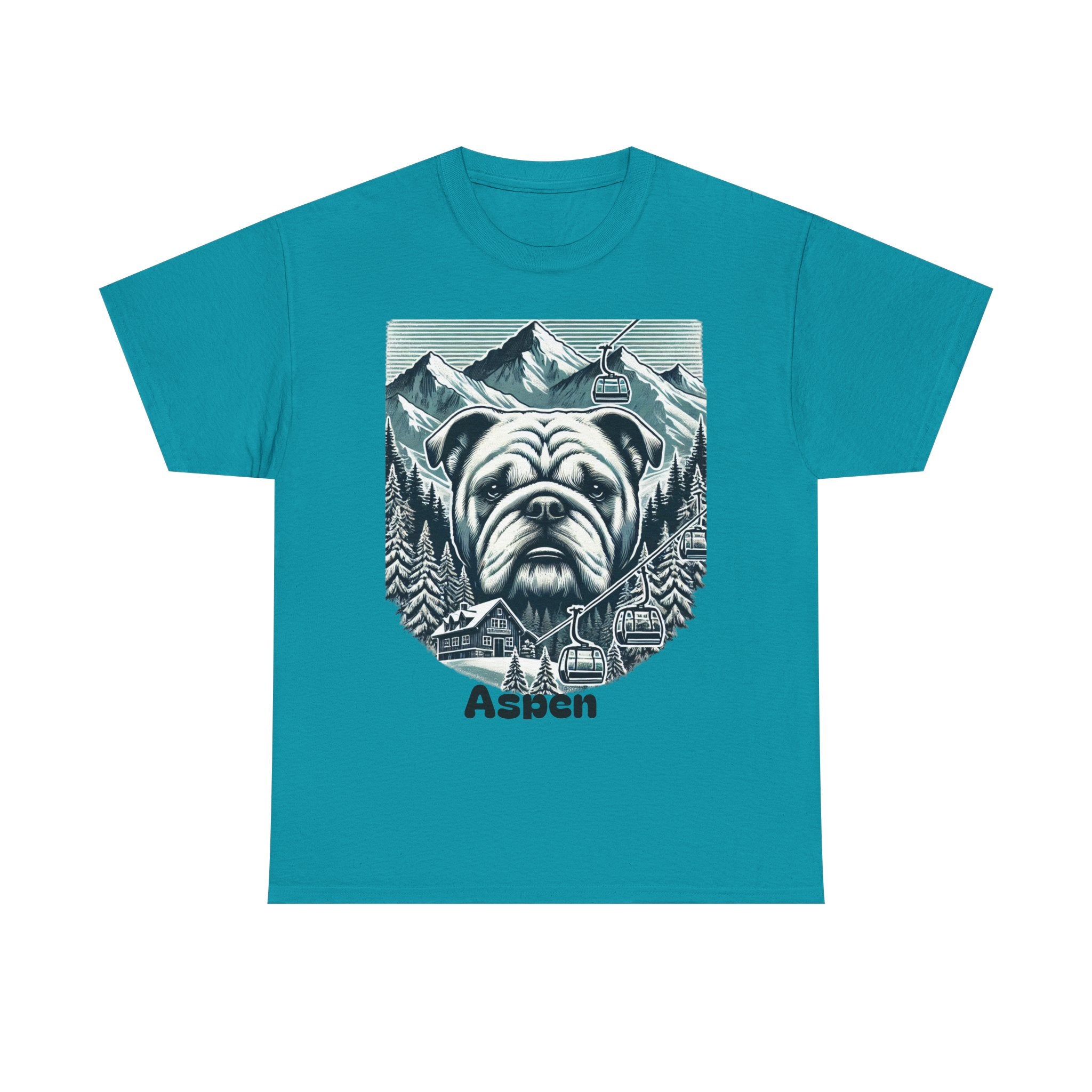 Mountain Bulldog Tee, Vintage Dog Graphic TShirt, Aspen Outdoor Adventure Shirt