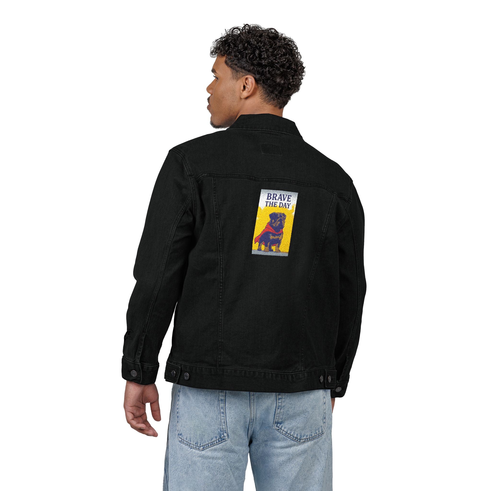 Embroidered Brave The Day Unisex Denim Jacket - Brave & Free Design, Stylish Outerwear, Spring Fashion, Gift for Him/Her, Casual Wear, Jacket with Meaning