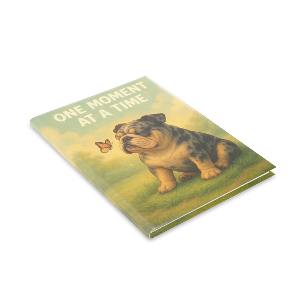 Cute Bulldog Hardcover Notebook - Inspirational Journal, Pet Lover Gift, Self-Improvement Diary, Thoughtful Writing, Study Essential