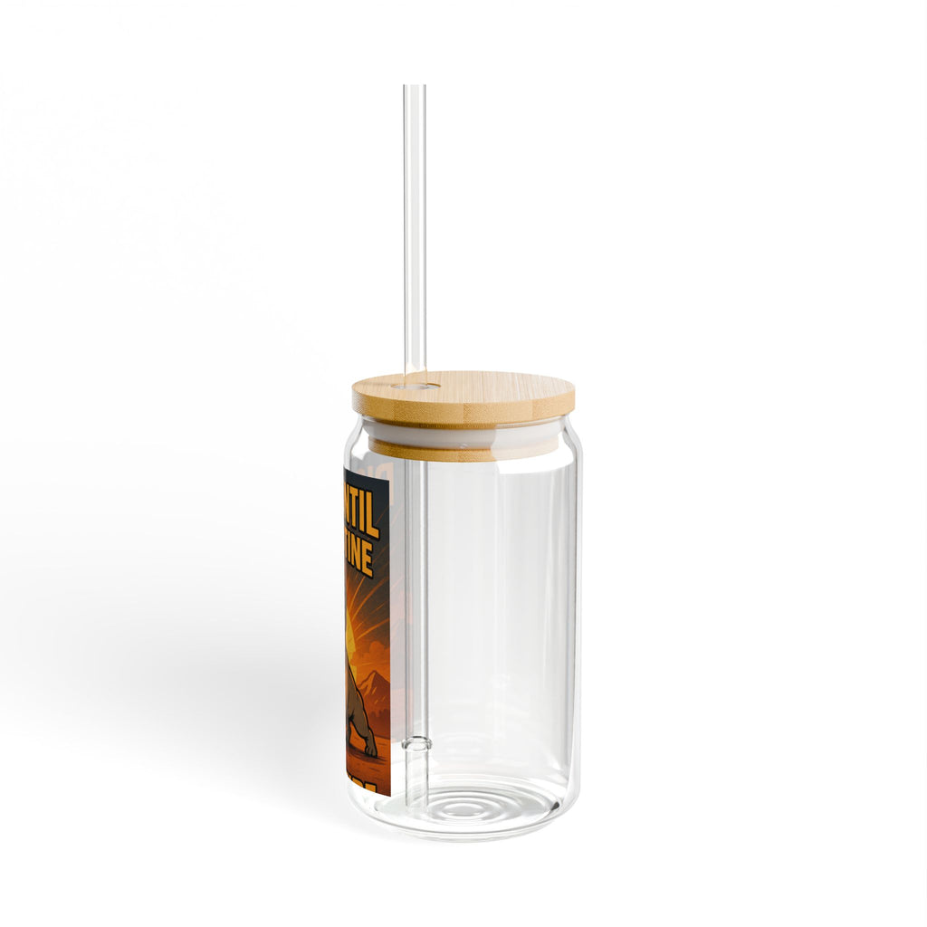 Rise Until It's Routine 16oz Sipper Glass Motivational Bulldog Drink Tumbler