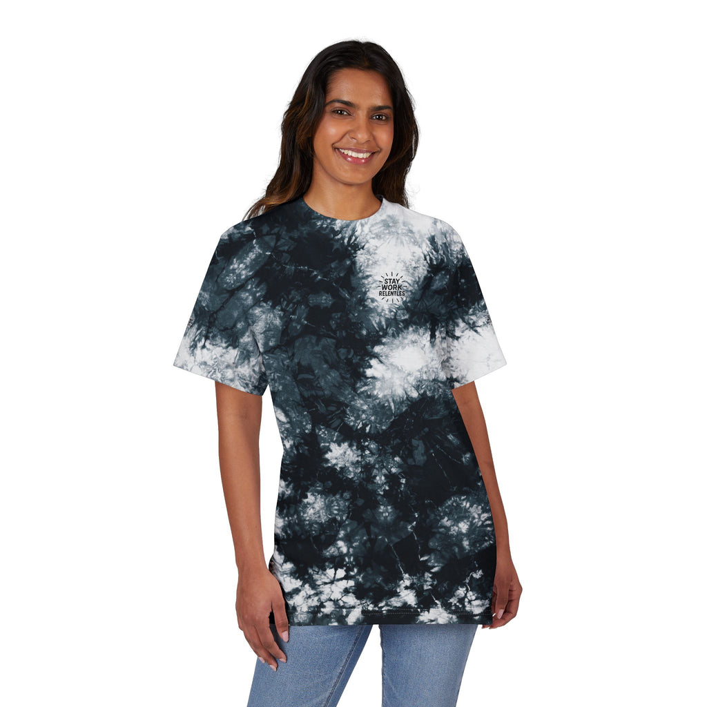 Tie-Dye Spiral Oversized T-Shirt Stay Work Relentless Rainbow Embroidered Spiral Tee