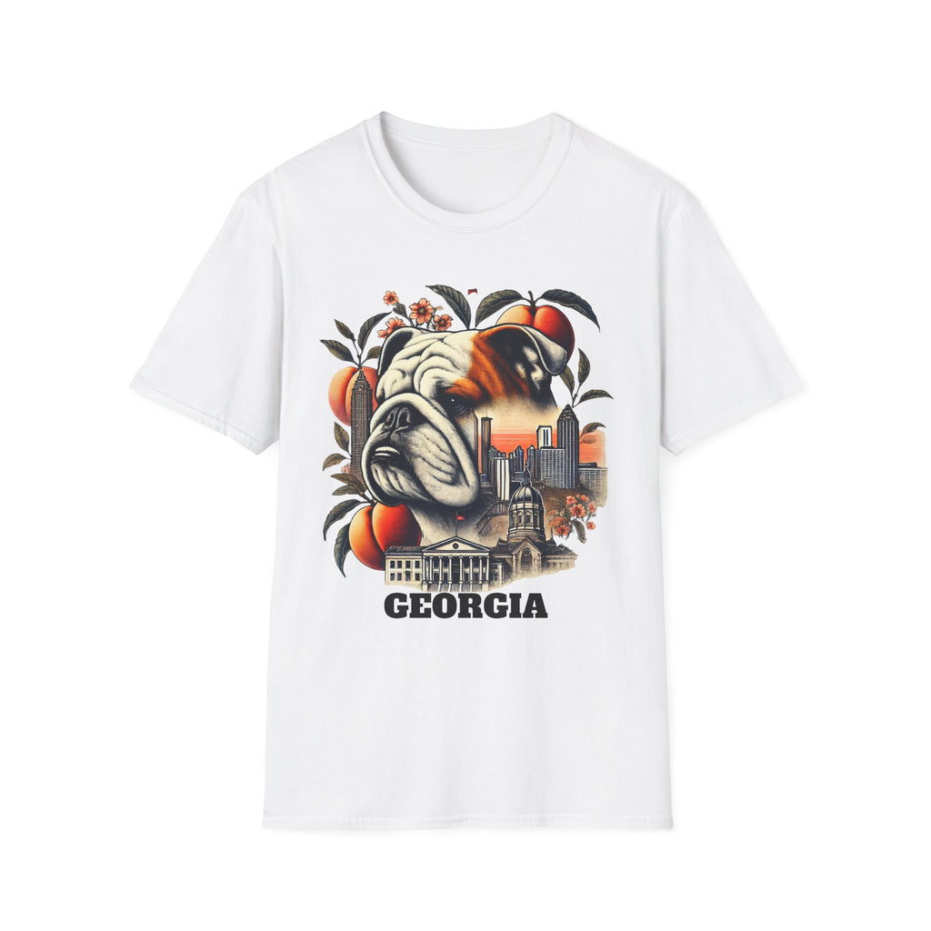 Georgia Bulldog Graphic Unisex Softstyle TShirt Casual Comfort for Dog Lovers