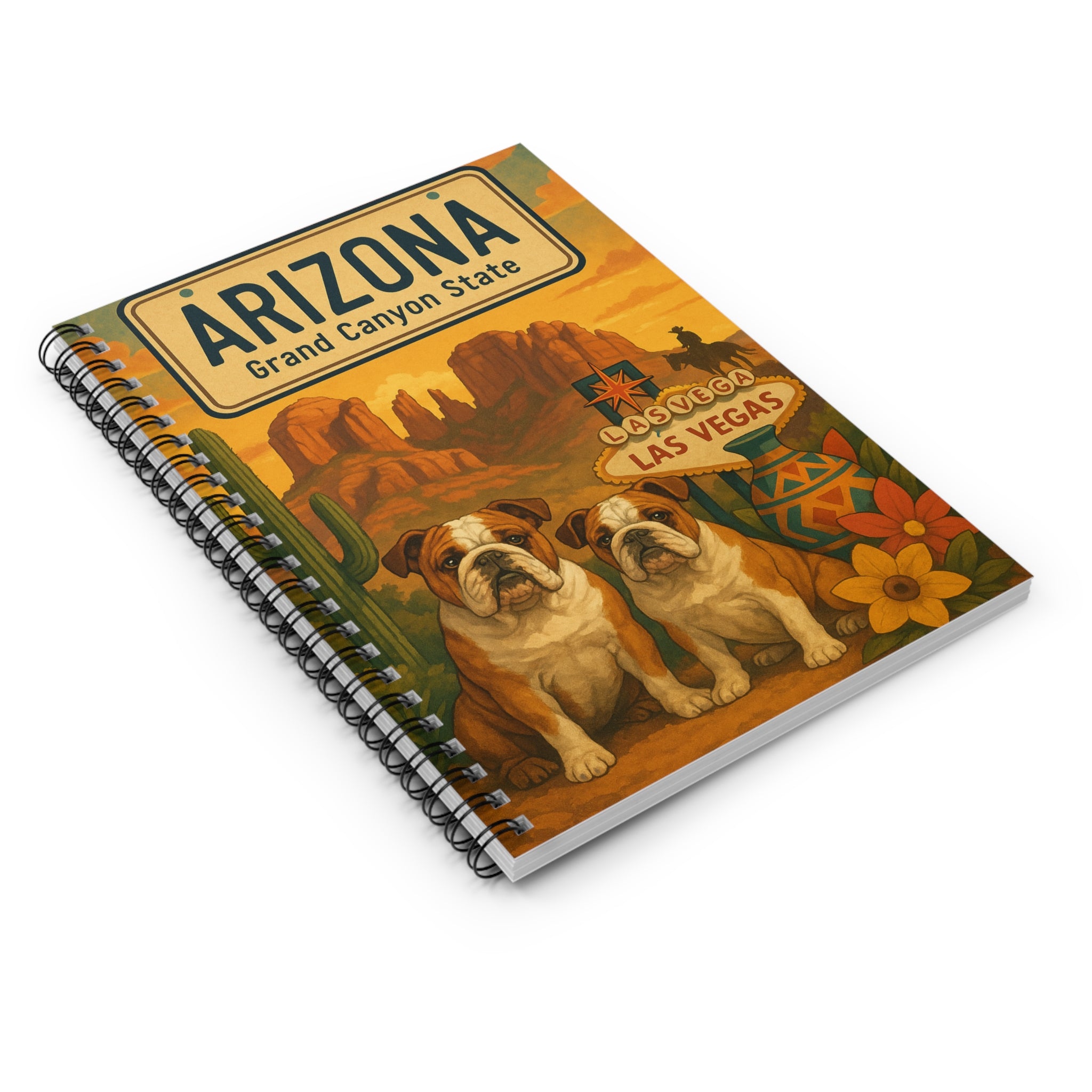 Arizona-Inspired Spiral Notebook for Dog Lovers, Vintage Style Journal, Travel Memories, Grand Canyon State Gift, Las Vegas Souvenir, [...]