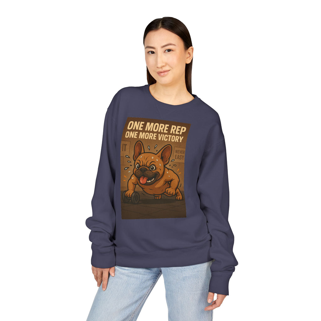 French Bulldog Gym Motivation Sweatshirt, Workout Apparel, Pet Lover Gift, Dog Owner Hoodie, Fitness Sweater, Cute Frenchie Jumper