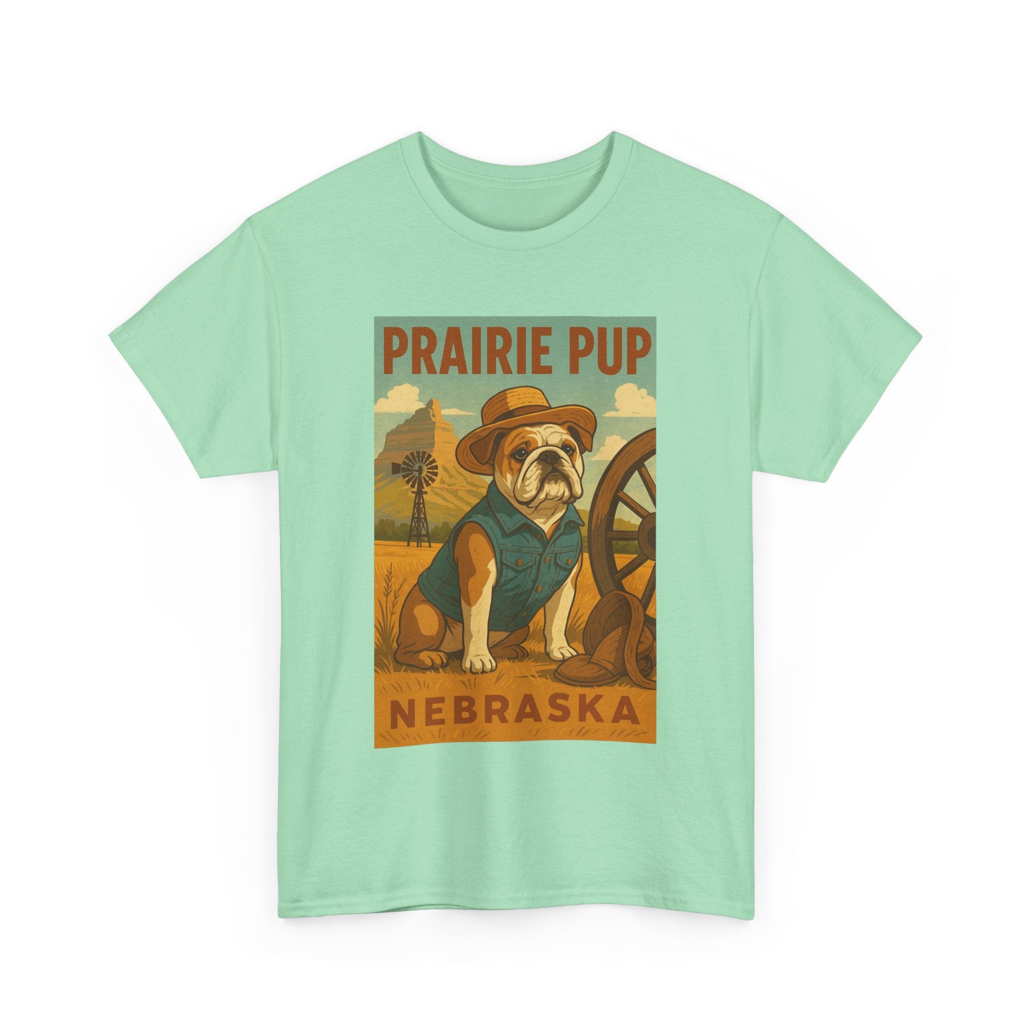 Nebraska Prairie Pup Unisex Heavy Cotton Tee Nebraska Dog Design