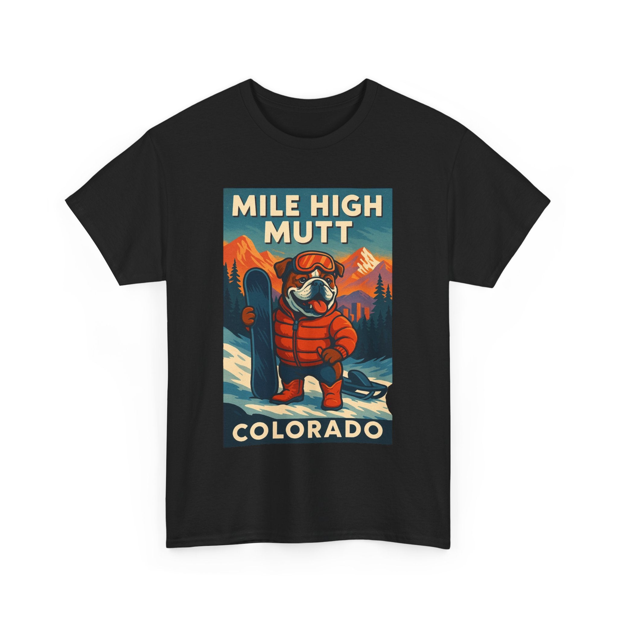 Mile High Mutt Unisex Heavy Cotton Tee Colorado Ski Adventure Shirt