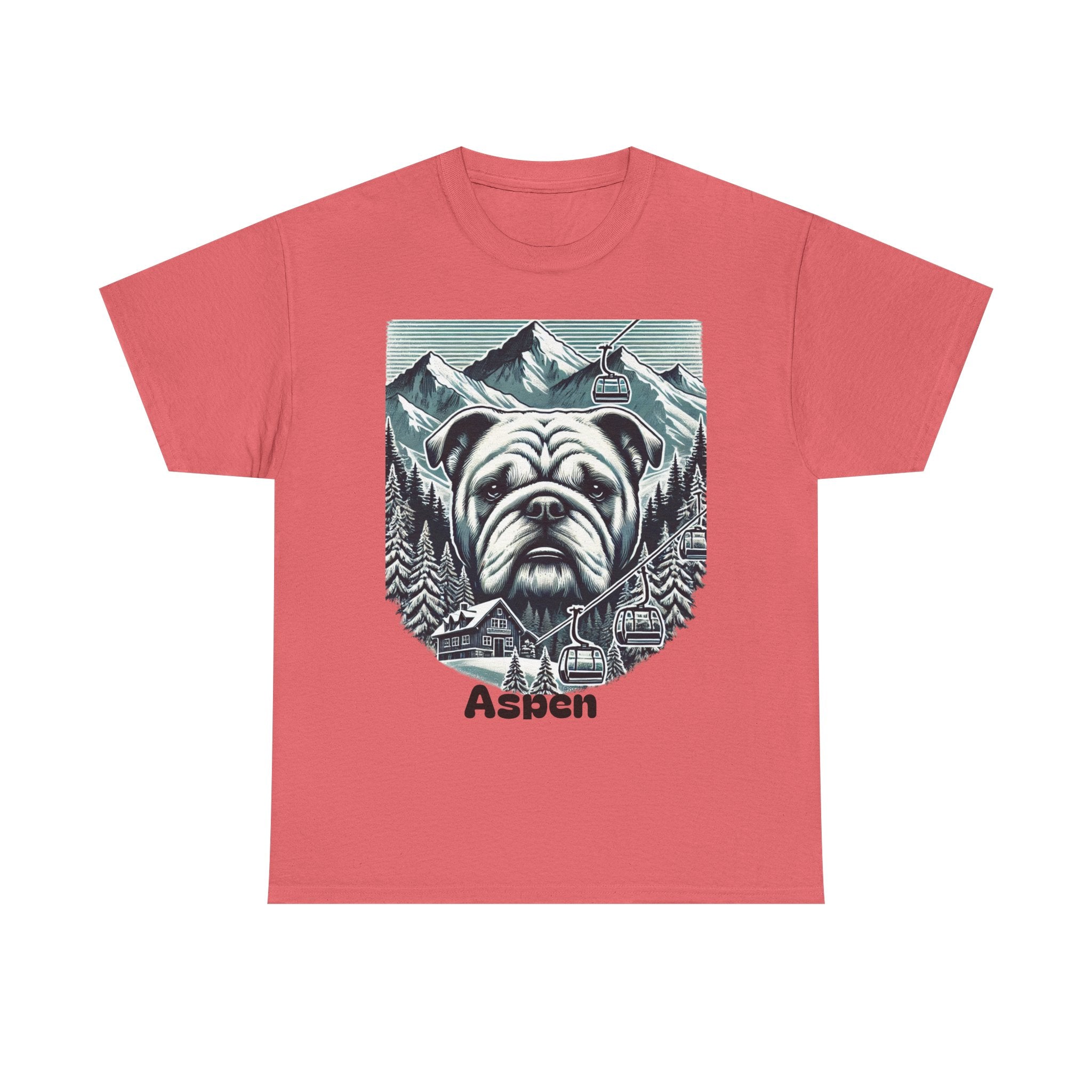 Mountain Bulldog Tee, Vintage Dog Graphic TShirt, Aspen Outdoor Adventure Shirt