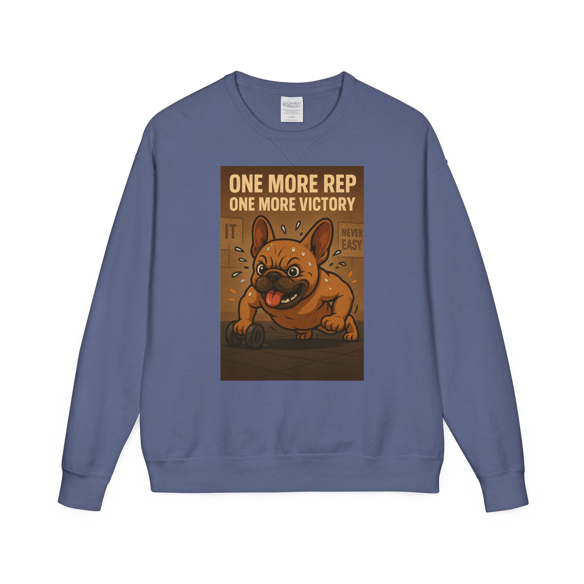 French Bulldog Gym Motivation Sweatshirt, Workout Apparel, Pet Lover Gift, Dog Owner Hoodie, Fitness Sweater, Cute Frenchie Jumper