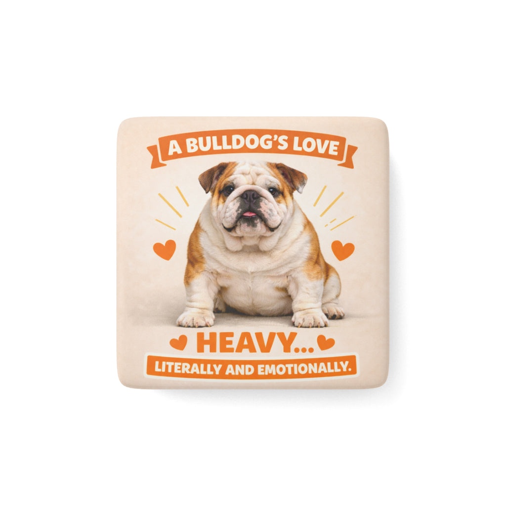 Bulldog Love Heavy Literally And Emotionally Porcelain Magnet