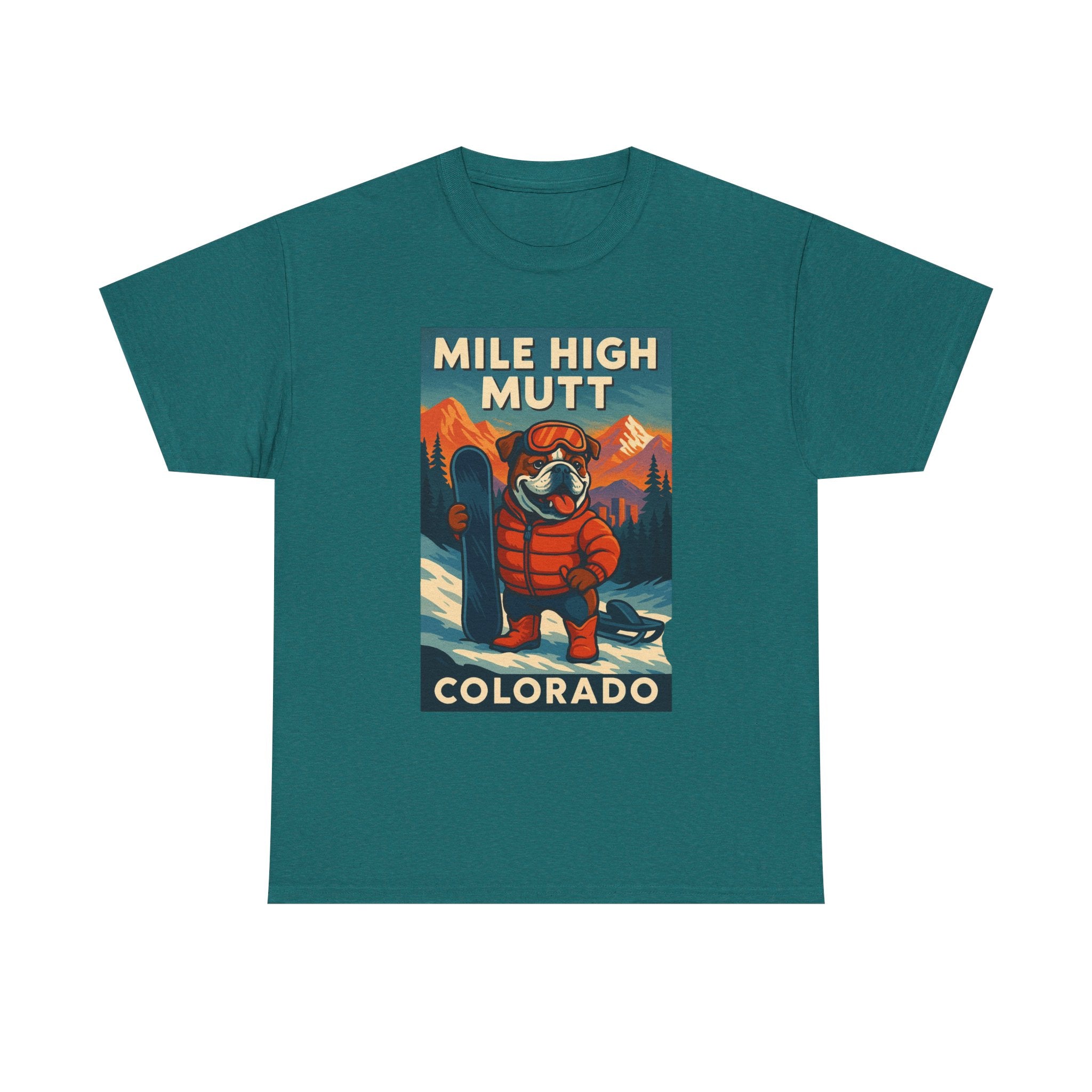 Mile High Mutt Unisex Heavy Cotton Tee Colorado Ski Adventure Shirt