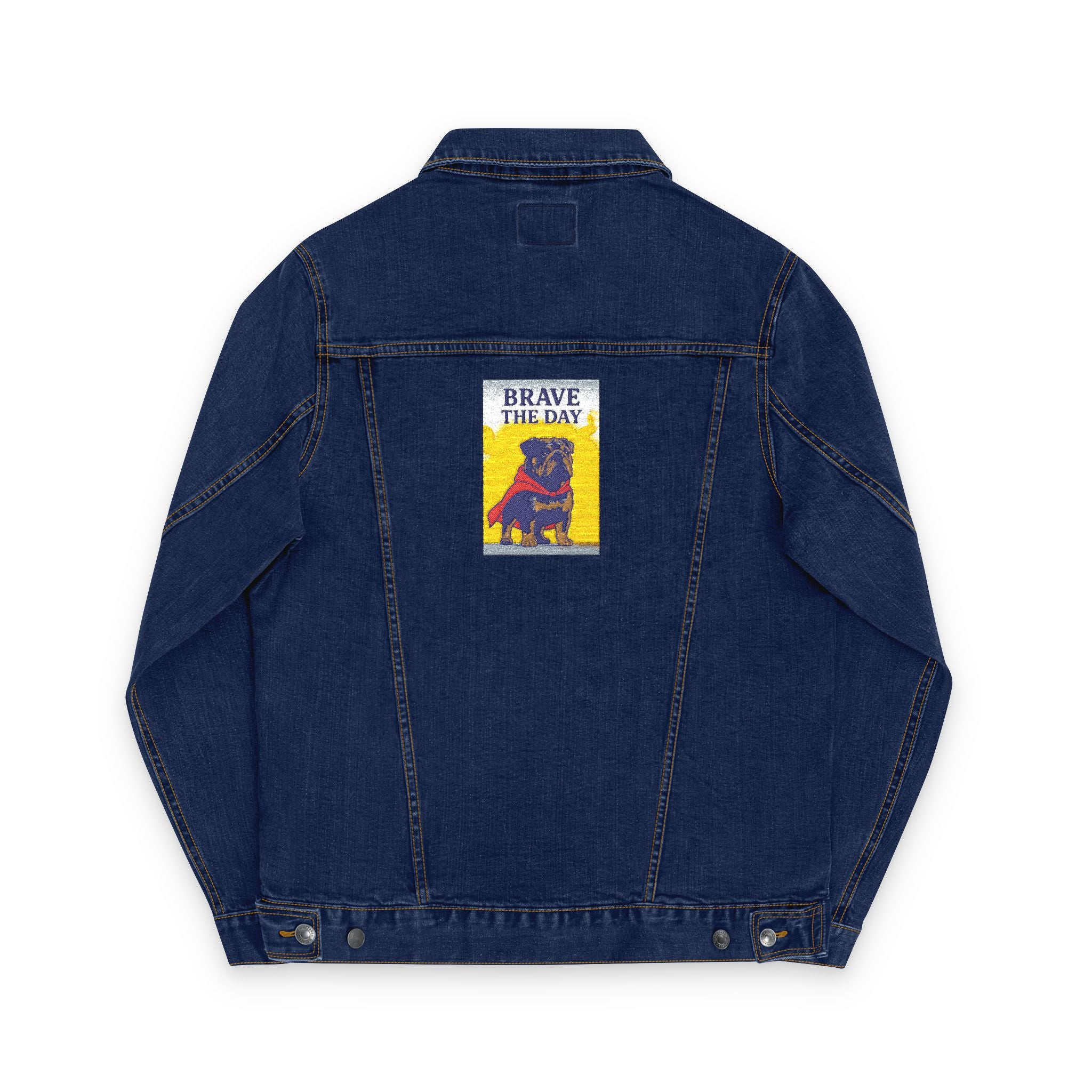 Embroidered Brave The Day Unisex Denim Jacket - Brave & Free Design, Stylish Outerwear, Spring Fashion, Gift for Him/Her, Casual Wear, Jacket with Meaning