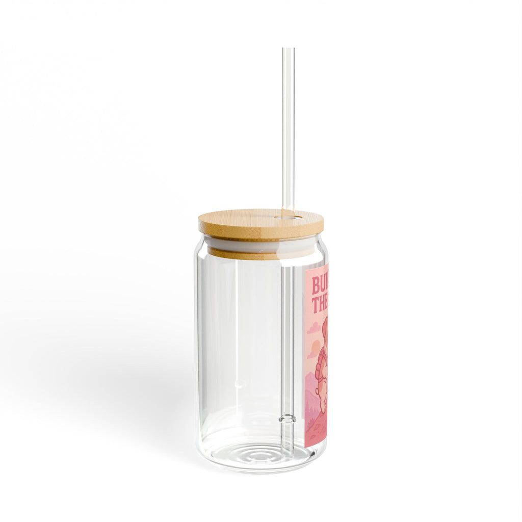 Built for the Climb 16oz Sipper Glass Cute Bulldog Motivational Tumbler