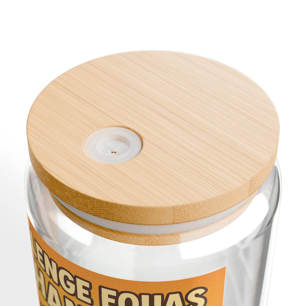 Challenge Equals Change 16oz Sipper Glass Cute Dog Inspirational Tumbler
