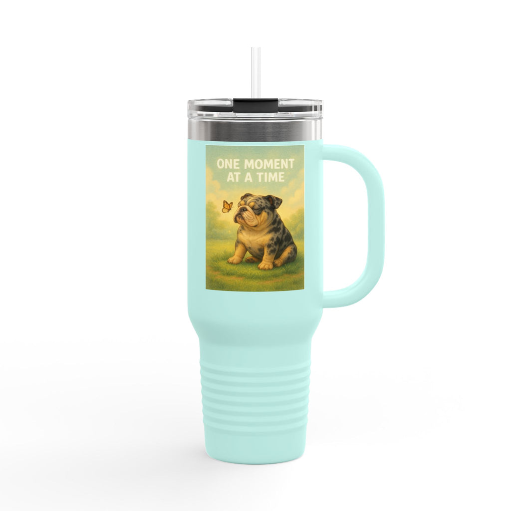 Merle English Bulldog Insulated Travel Mug, Unique Gift for Dog Lovers, Large Travel Tumbler, Cute Pet Coffee Cup, Animal Lover Gift
