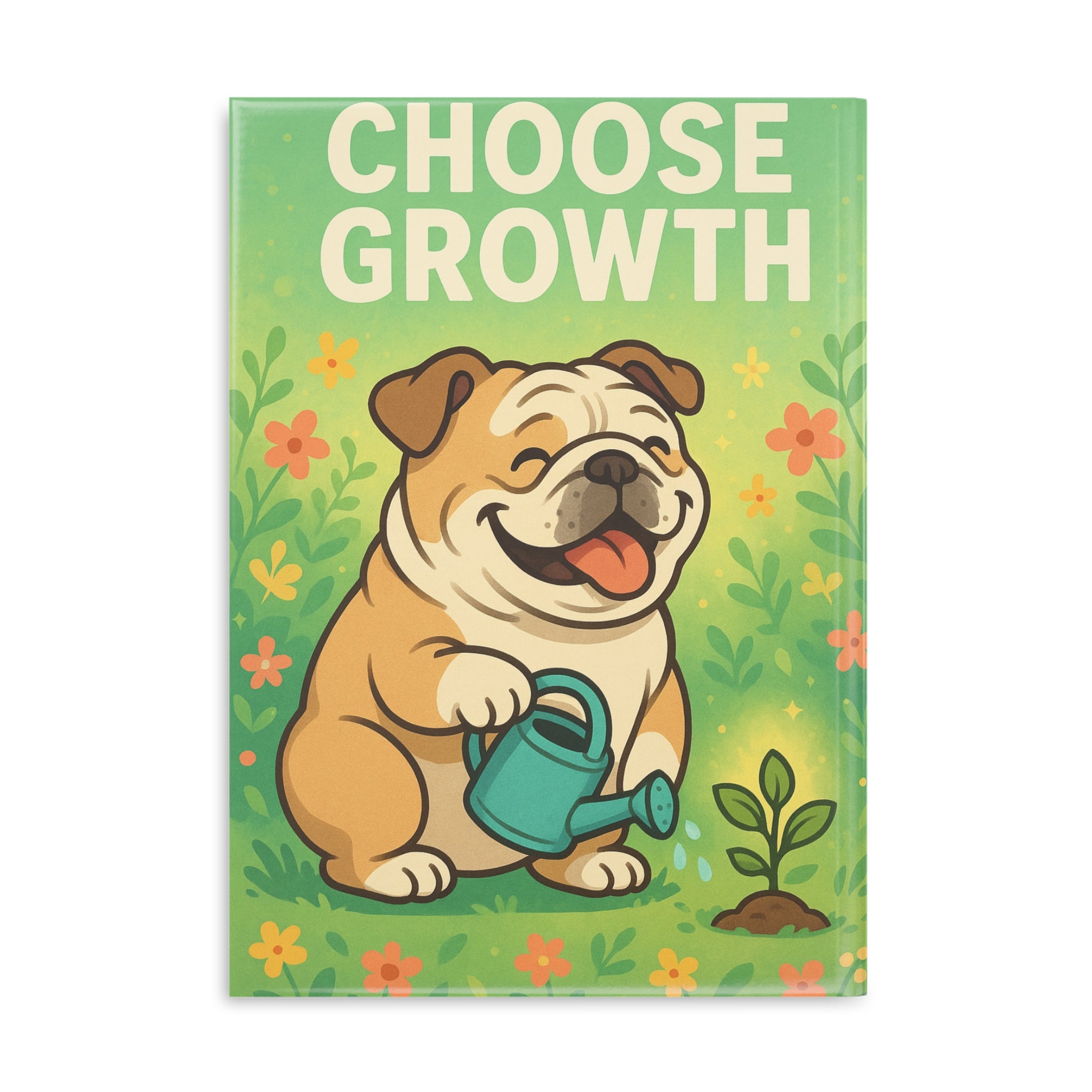 Cute Dog Hardcover Notebook - Choose Growth, Journal Gift, Stationery, Planner, Student Notepad, Writing Journal