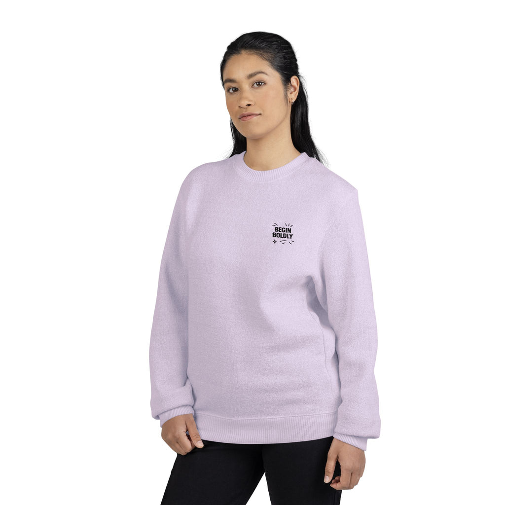Nantucket Embroidered Crewneck Sweatshirt "Begin Boldly" Classic Coastal Pullover