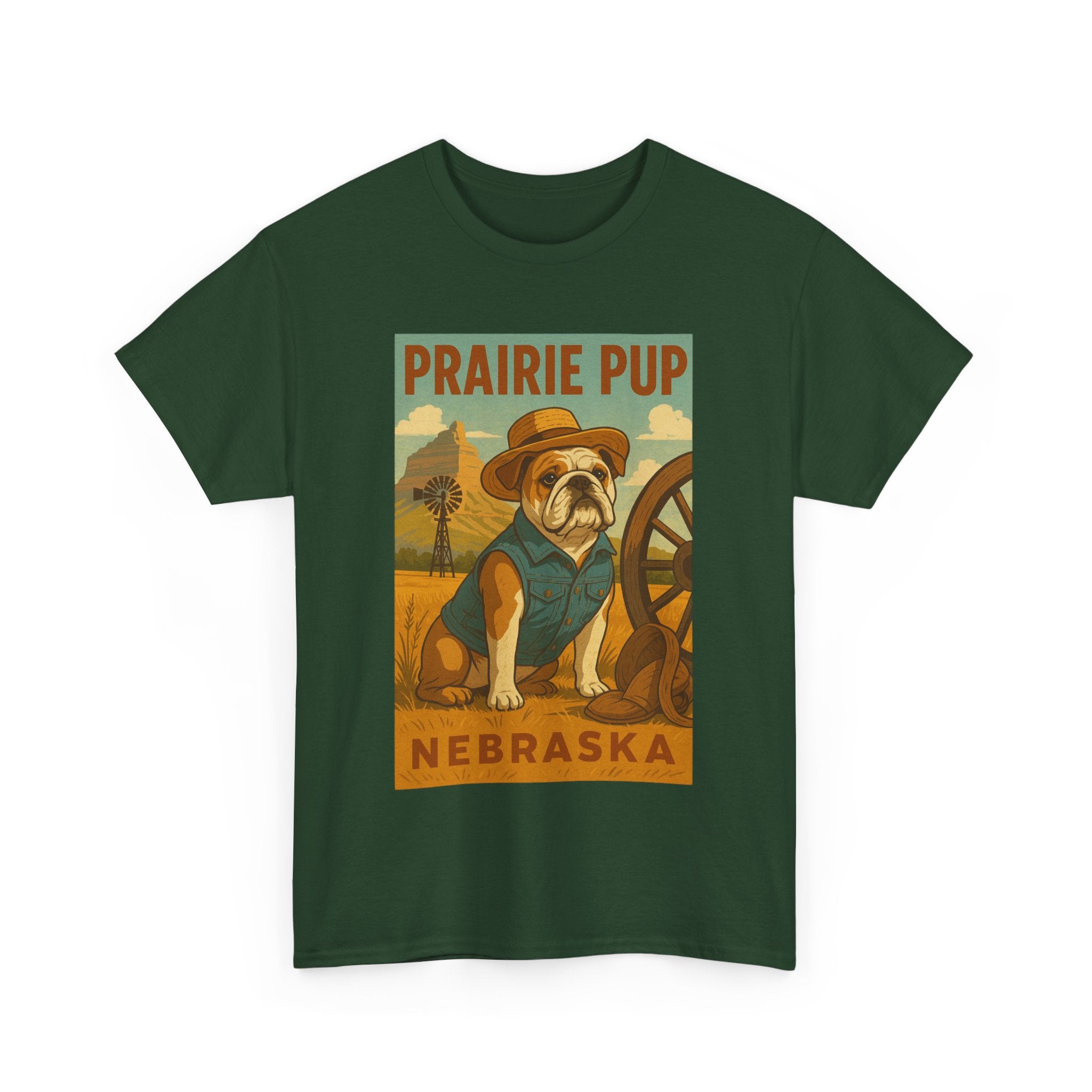 Nebraska Prairie Pup Unisex Heavy Cotton Tee Nebraska Dog Design