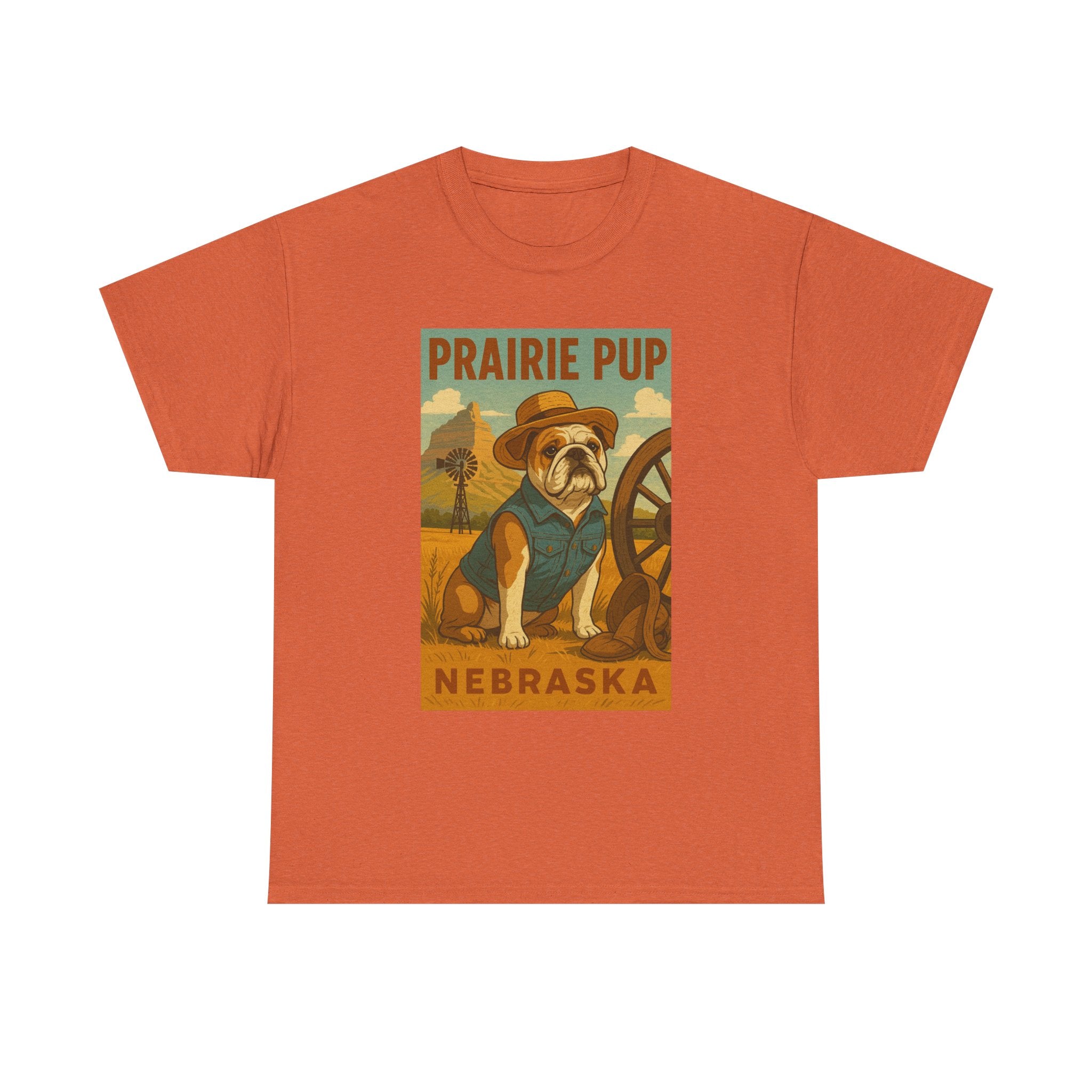 Nebraska Prairie Pup Unisex Heavy Cotton Tee Nebraska Dog Design