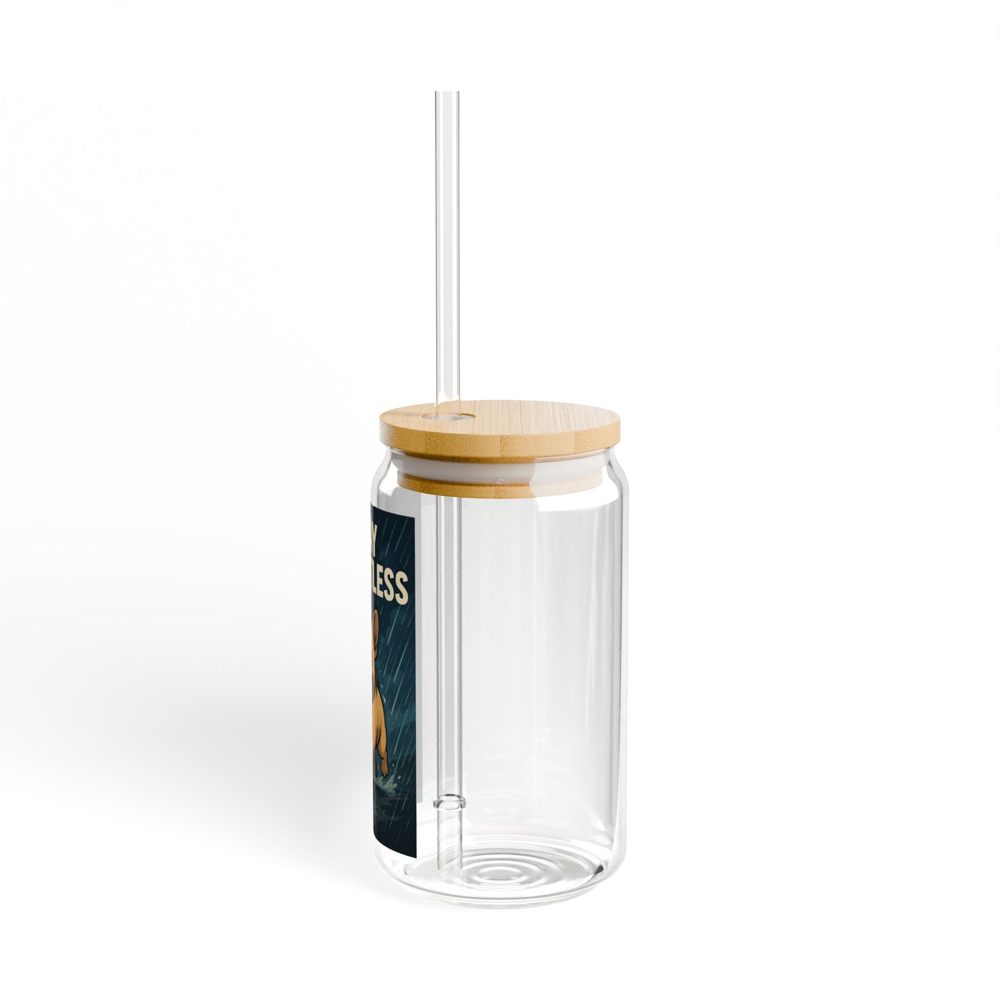 Stay Relentless Sipper Glass – 16oz Motivational Dog Tumbler with Straw