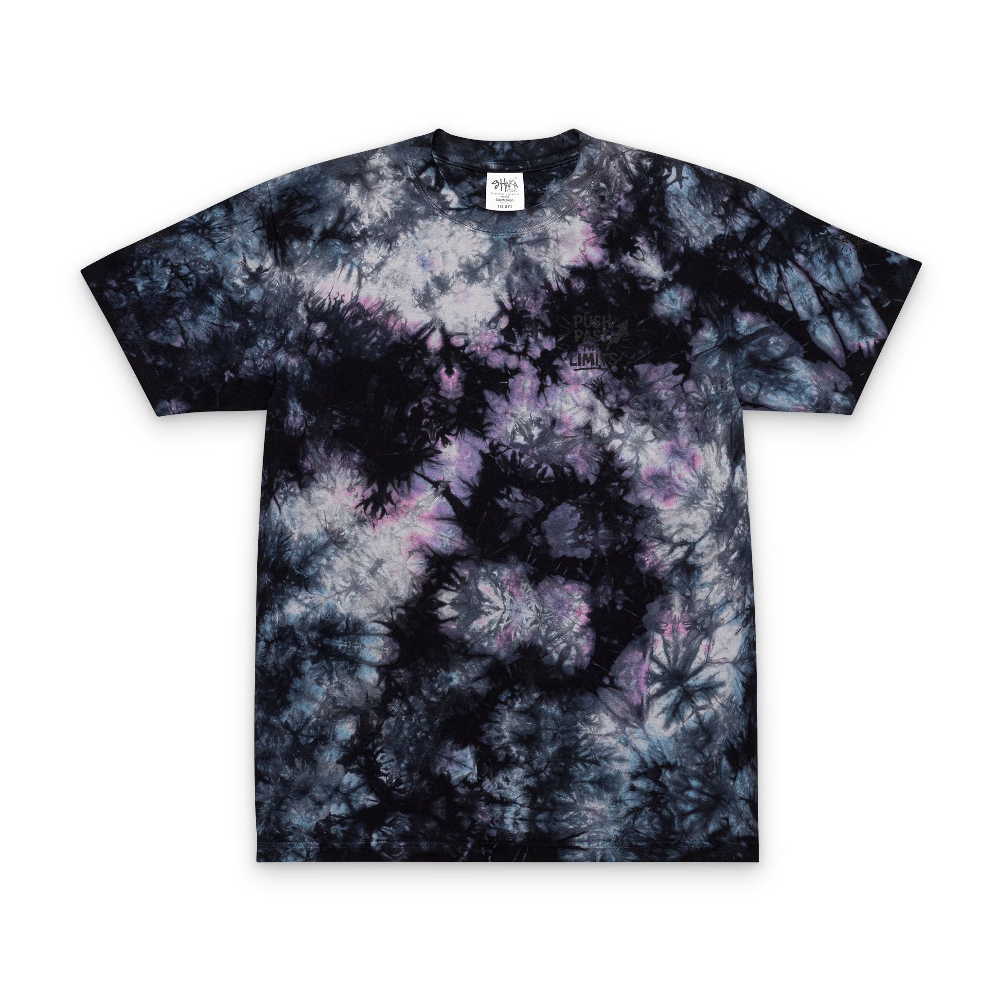 Oversized Tie-Dye Spiral T-Shirt Push Past The Limit Rainbow Embroidered Tee