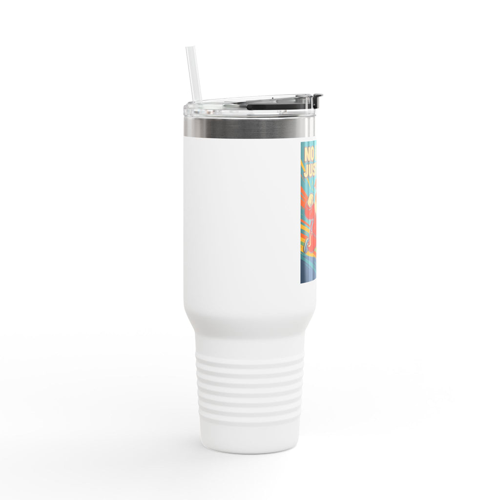 Adventure-Ready English Bulldog Insulated Travel Mug-Perfect for Travel, Outdoor Activities, Motivational Gift, No Limits Just Drive Design