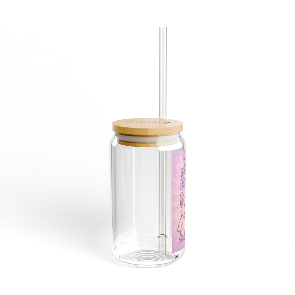 Sipper Glass "Your Effort Echoes" Cute Puppy Megaphone Drink Tumbler (16oz)