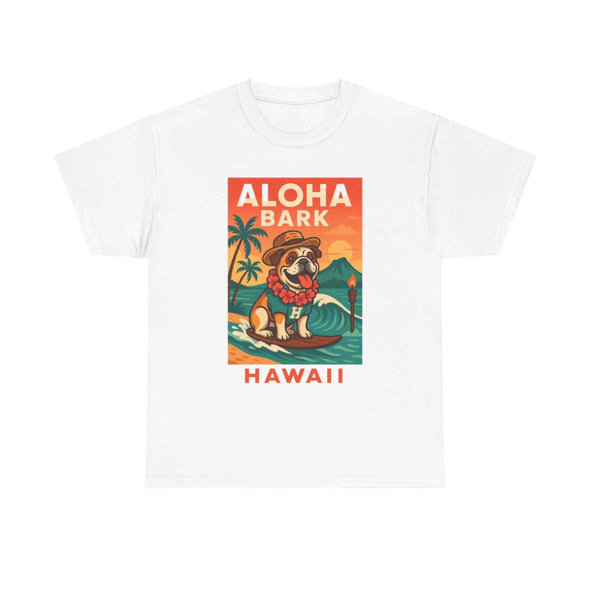 Aloha Bark Hawaii Unisex Heavy Cotton Tee Fun Summer Vibes for Dog Lovers