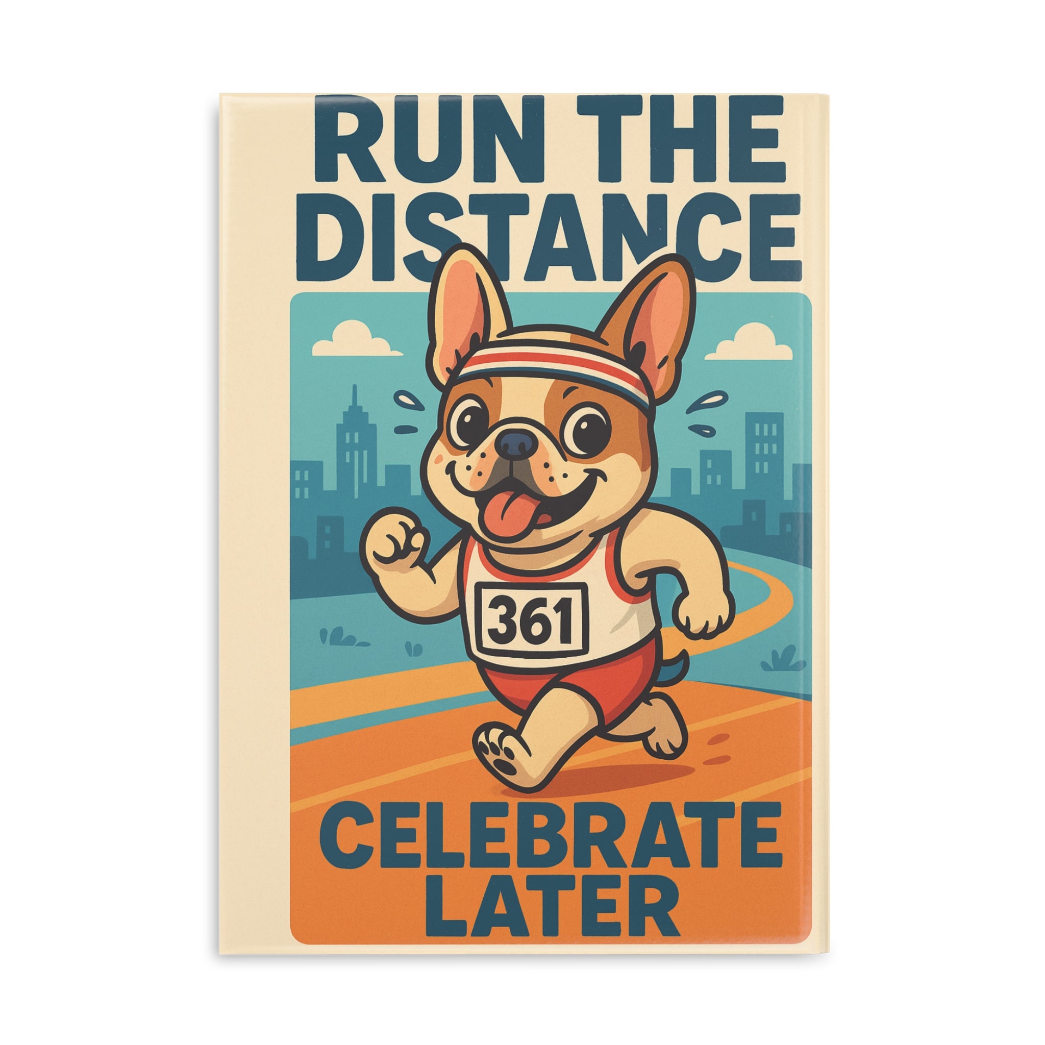 Running Dog Hardcover Notebook - Motivational Journal, Fitness Gift, Dog Lovers, Workout Planner, Cute Puppy Stationery