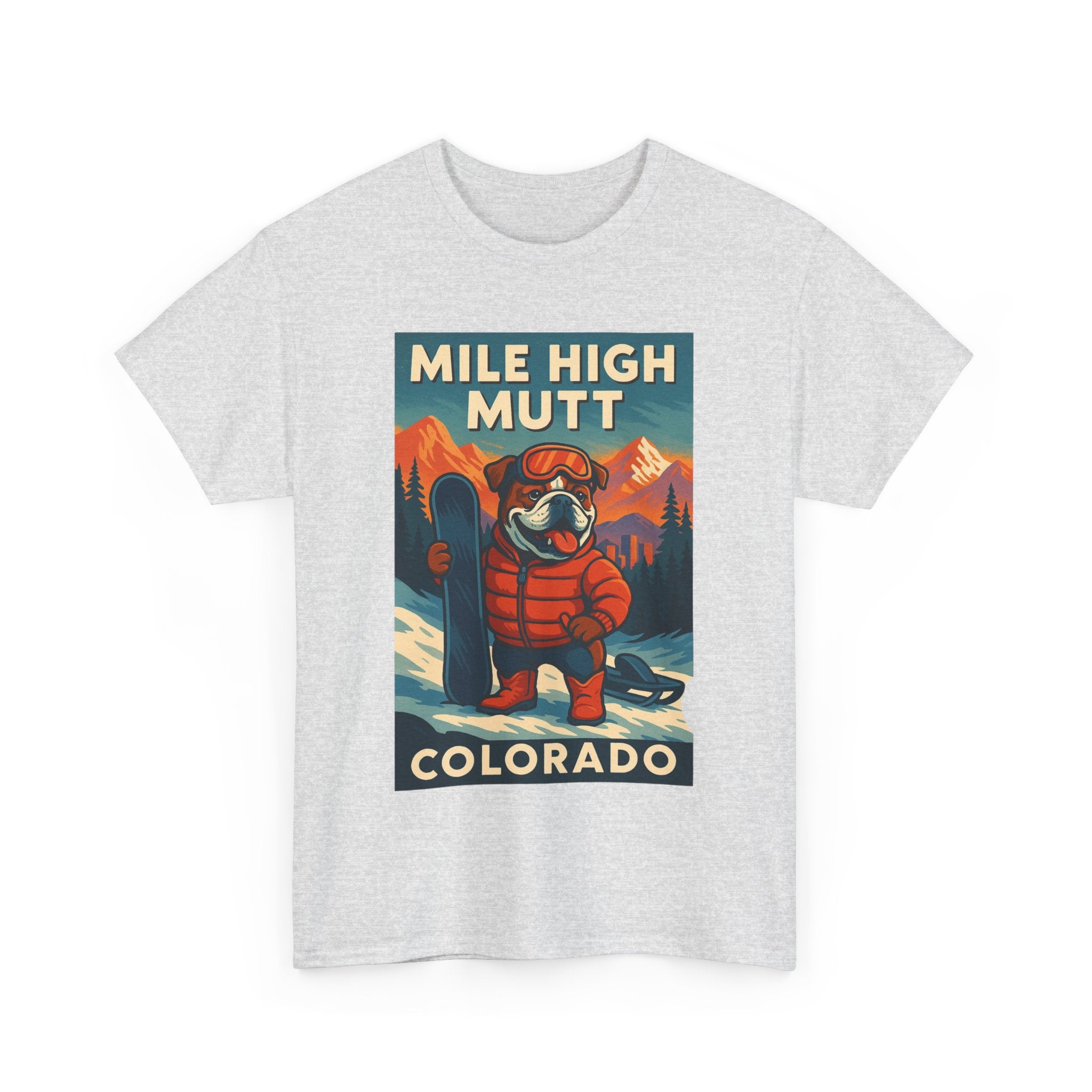Mile High Mutt Unisex Heavy Cotton Tee Colorado Ski Adventure Shirt