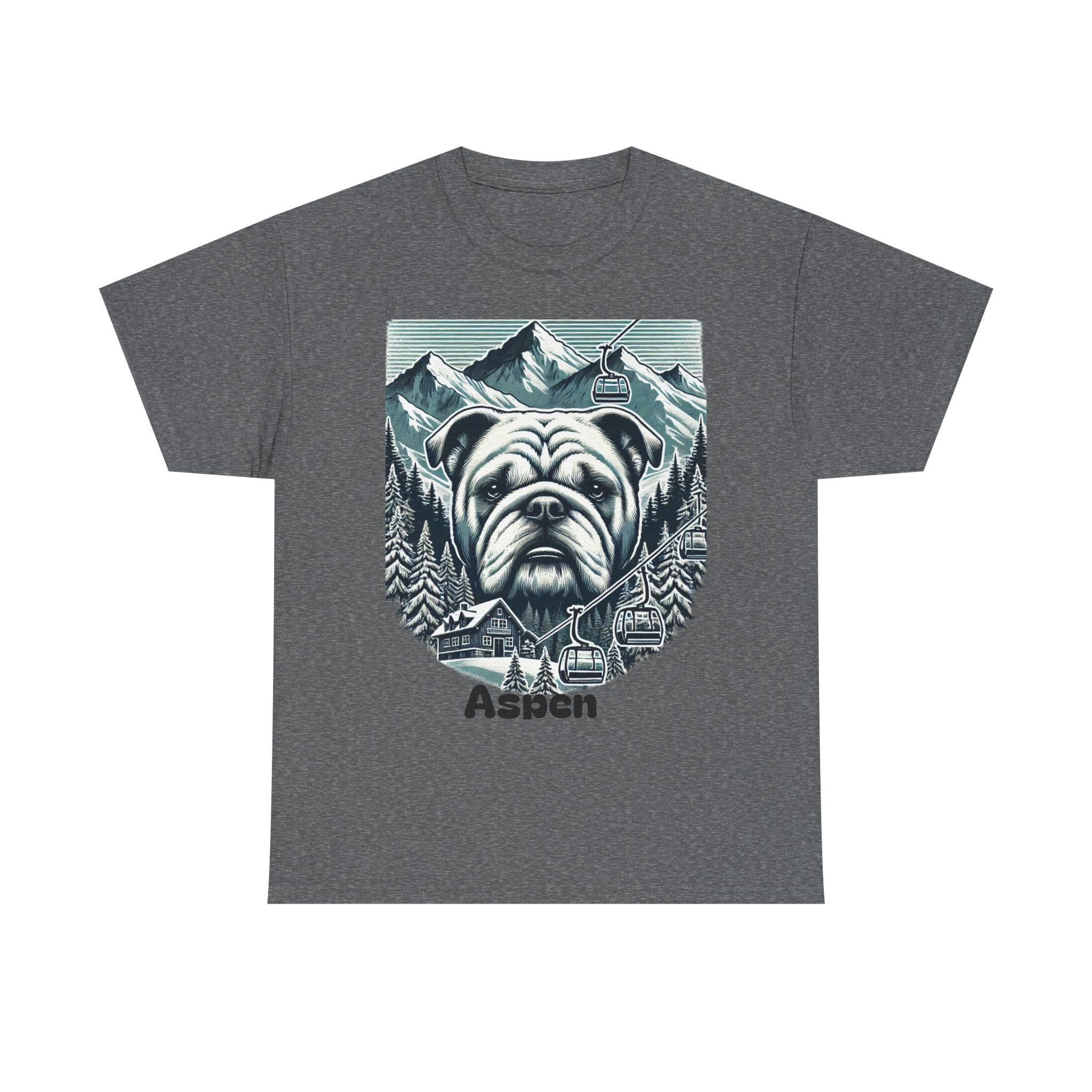 Mountain Bulldog Tee, Vintage Dog Graphic TShirt, Aspen Outdoor Adventure Shirt
