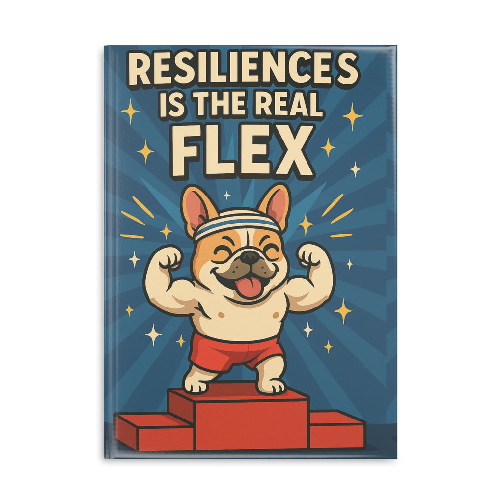 Resilience-Themed Hardcover Notebook, Motivational Journal, Gift for Students, Fitness Enthusiasts, Inspirational Writing, Dog Lover Gift