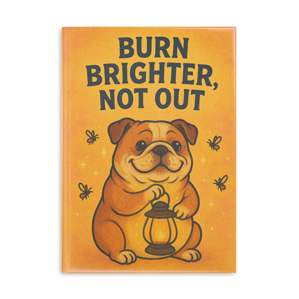 Puffy Cover Notebook: "Burn Brighter, Not Out" Journal for Dog Lovers, Cute Gift for Friends, Inspiration, Writing, School Supplies