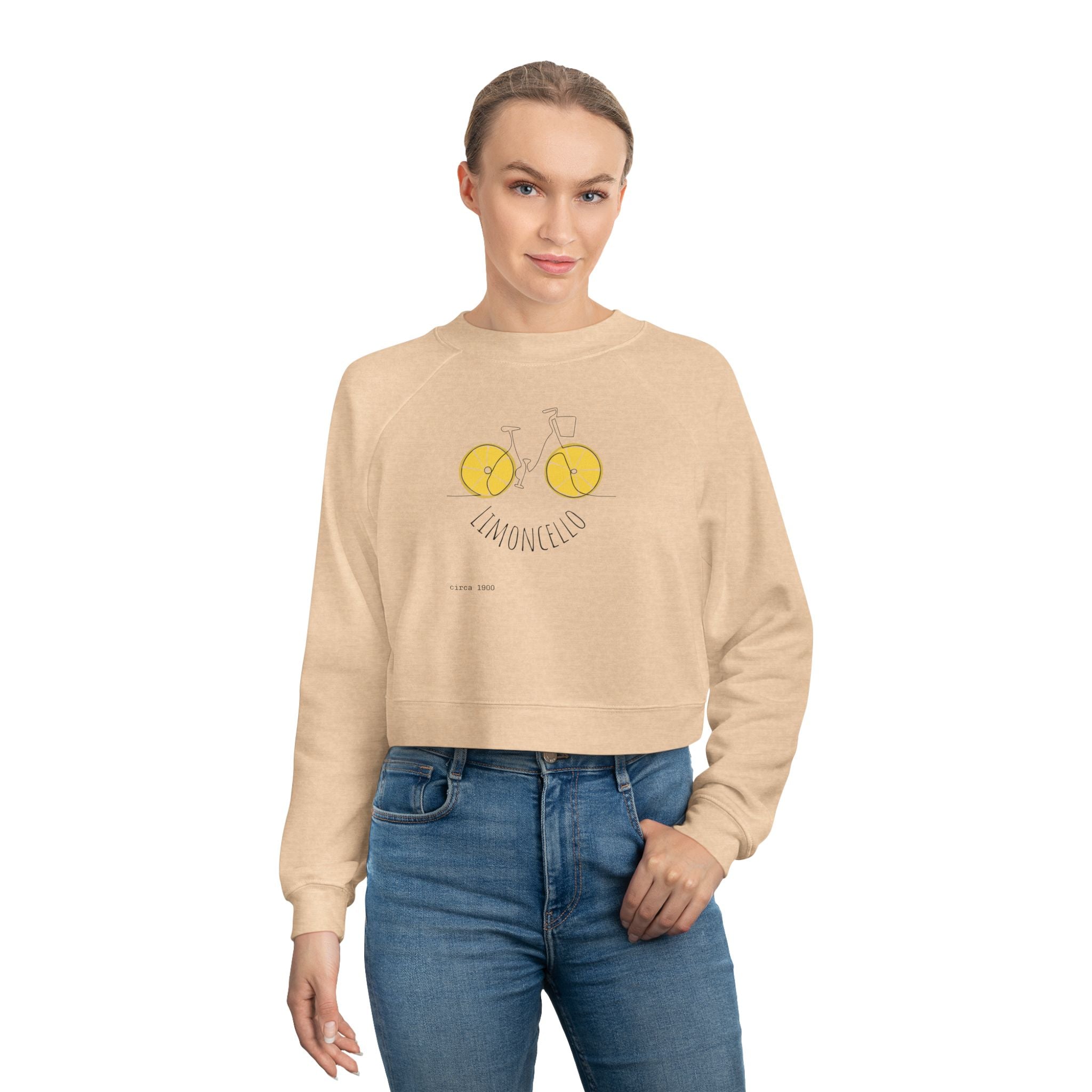 Lemon Eyes smiley Pullover | cropped fleece black