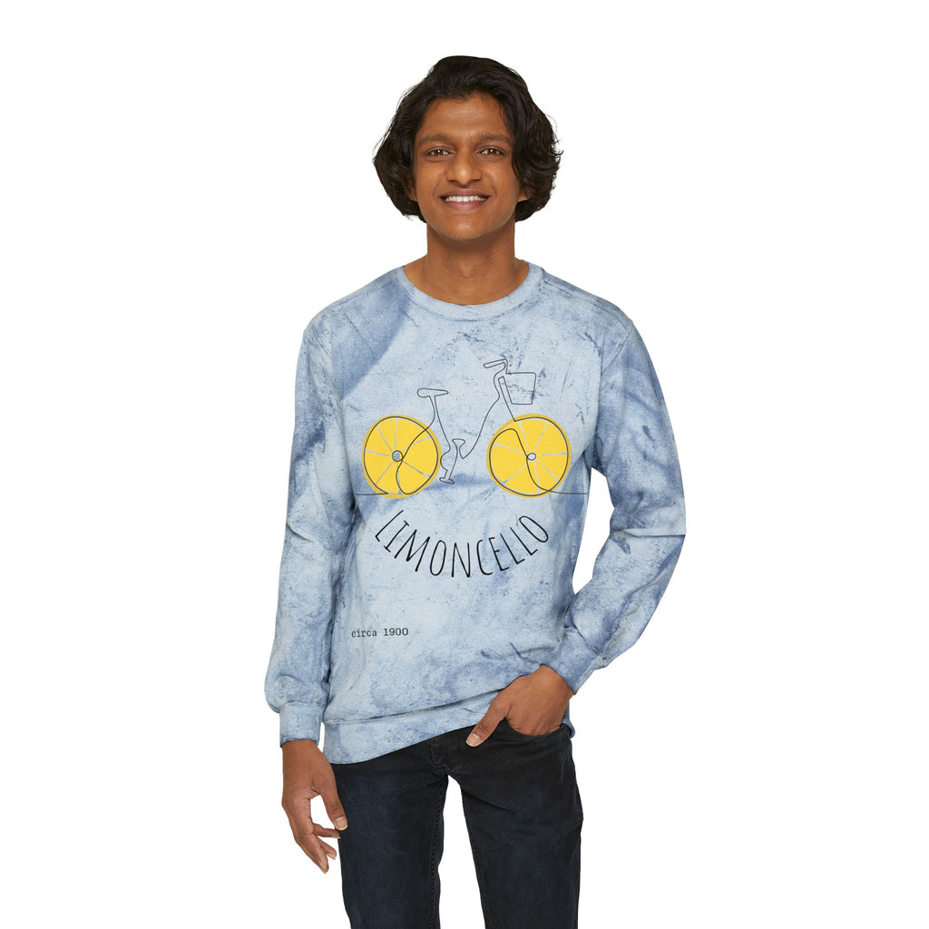 Limoncello Bicycle Crewneck Sweatshirt | Yellow Tie-Dye