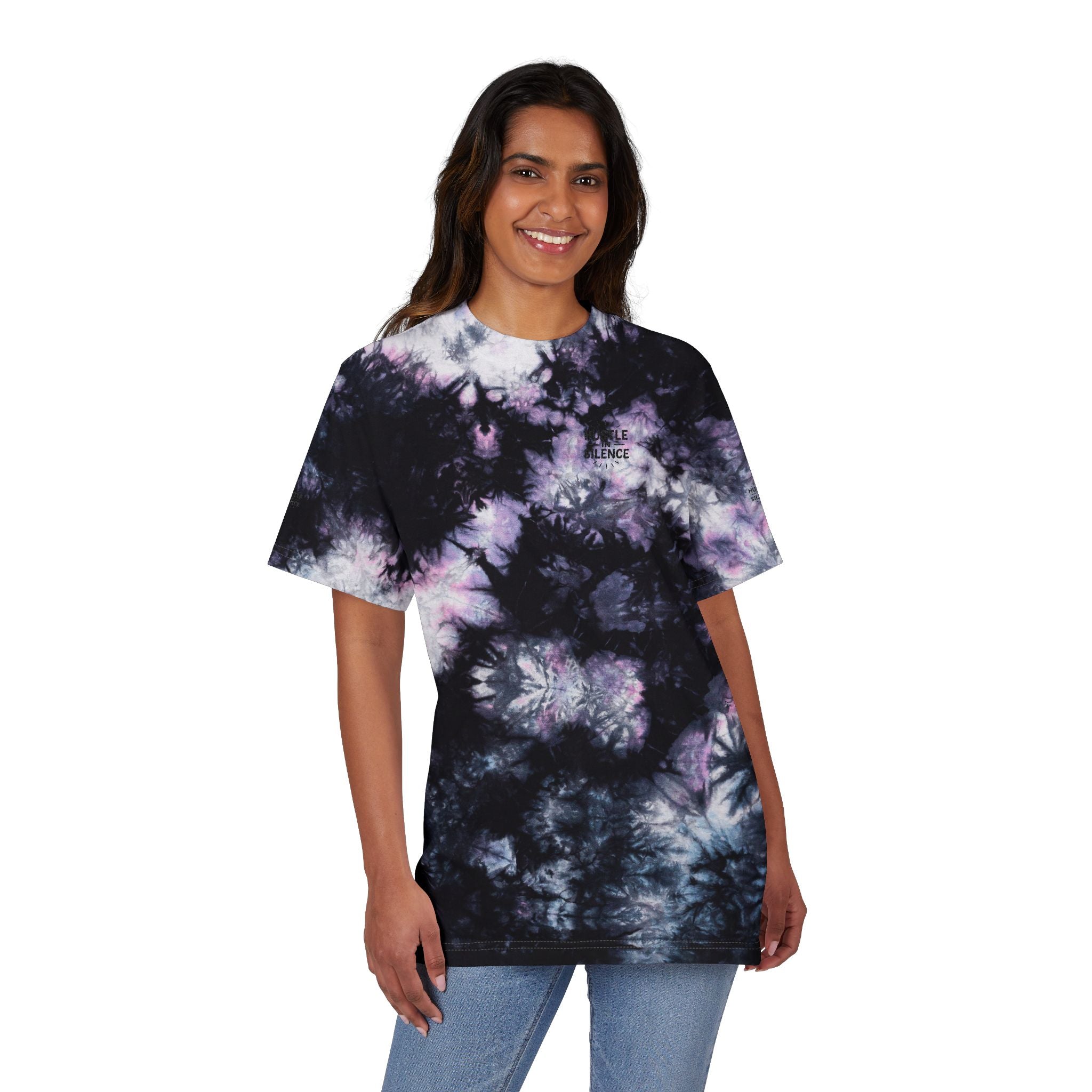 Rainbow Spiral Tie-Dye T-Shirt Hustle In Silence Oversized Embroidered Tee