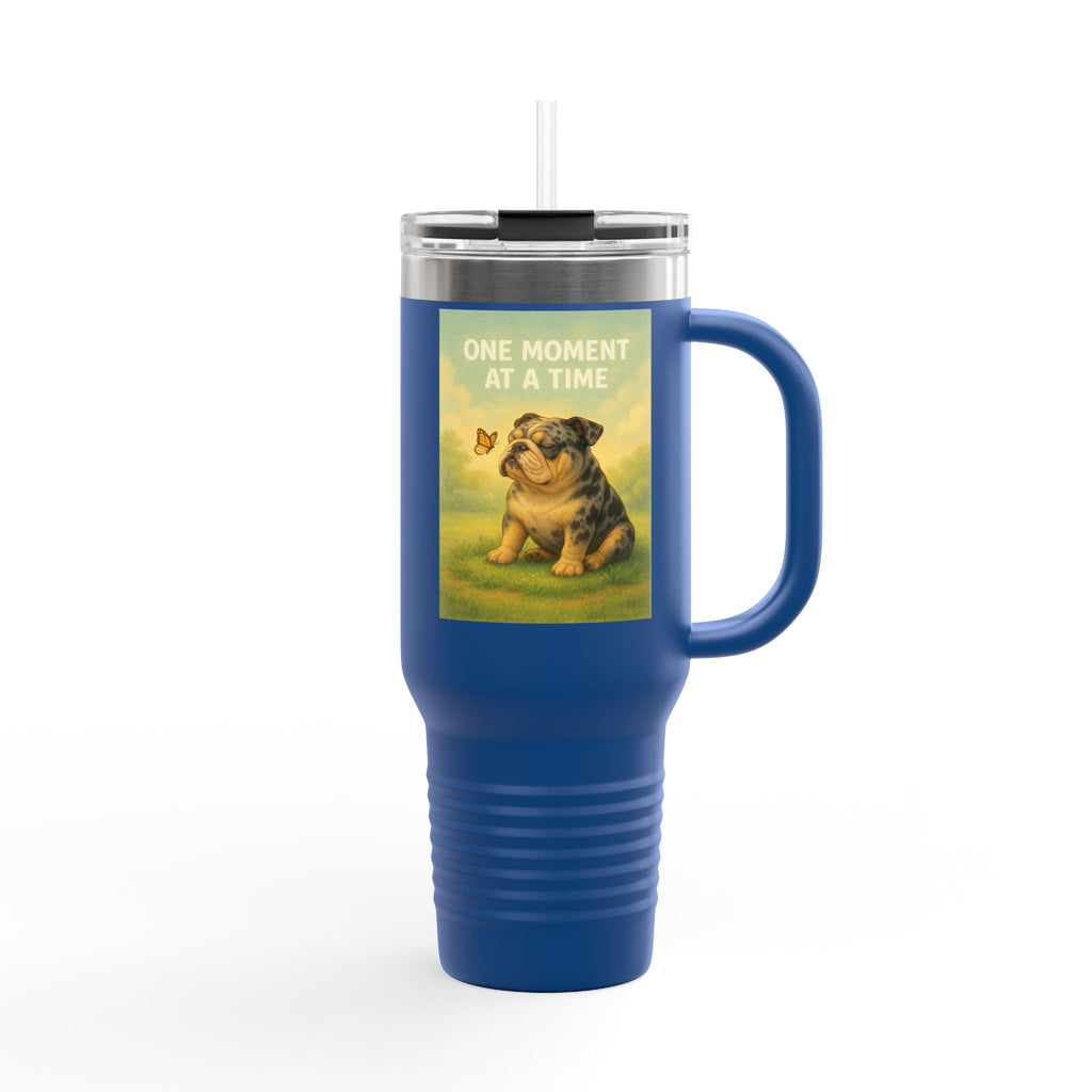 Merle English Bulldog Insulated Travel Mug, Unique Gift for Dog Lovers, Large Travel Tumbler, Cute Pet Coffee Cup, Animal Lover Gift