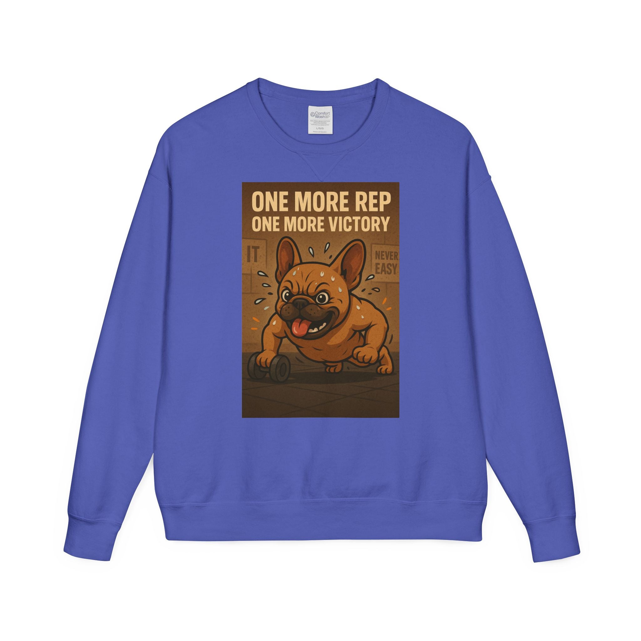 French Bulldog Gym Motivation Sweatshirt, Workout Apparel, Pet Lover Gift, Dog Owner Hoodie, Fitness Sweater, Cute Frenchie Jumper