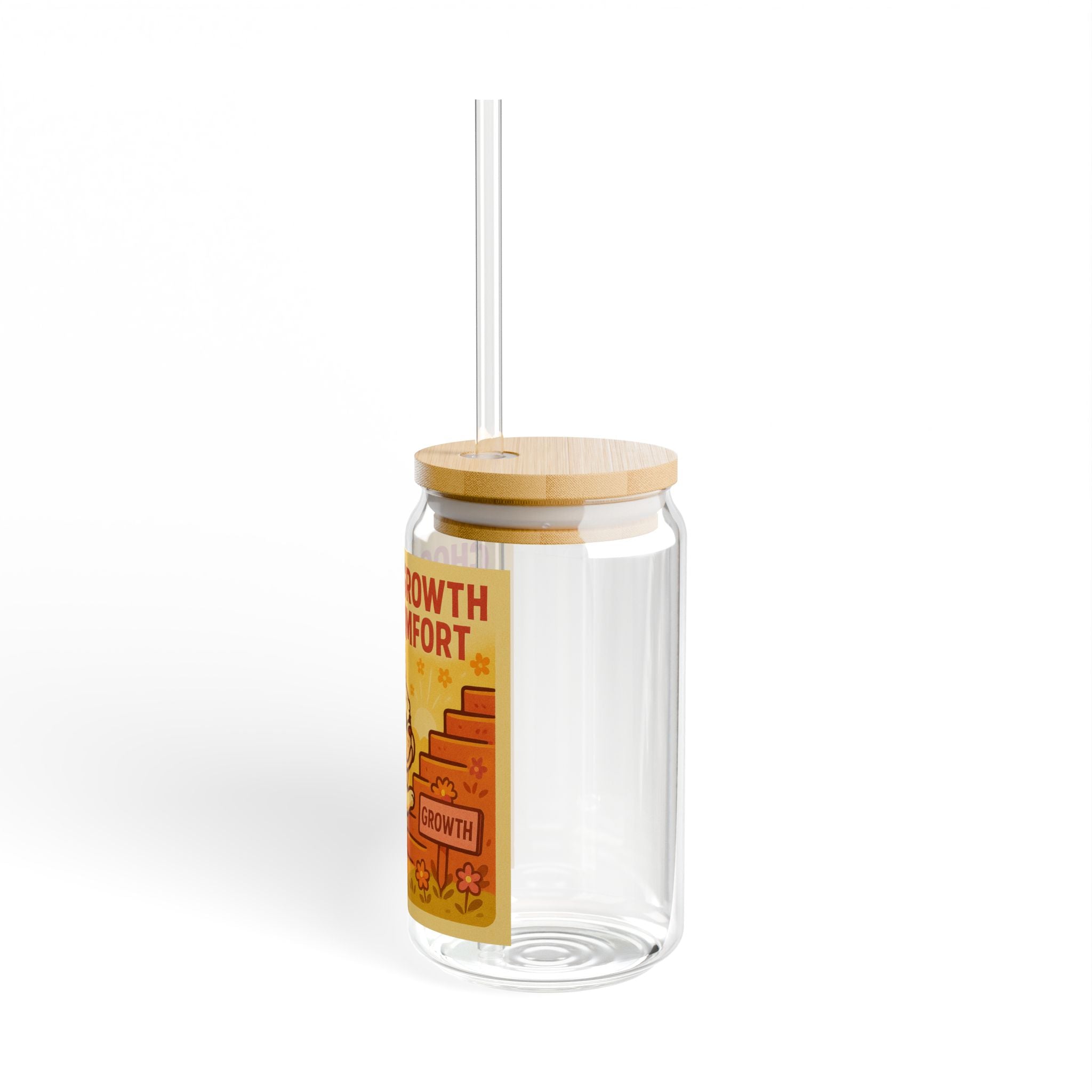 Choose Growth Over Comfort 16oz Sipper Glass