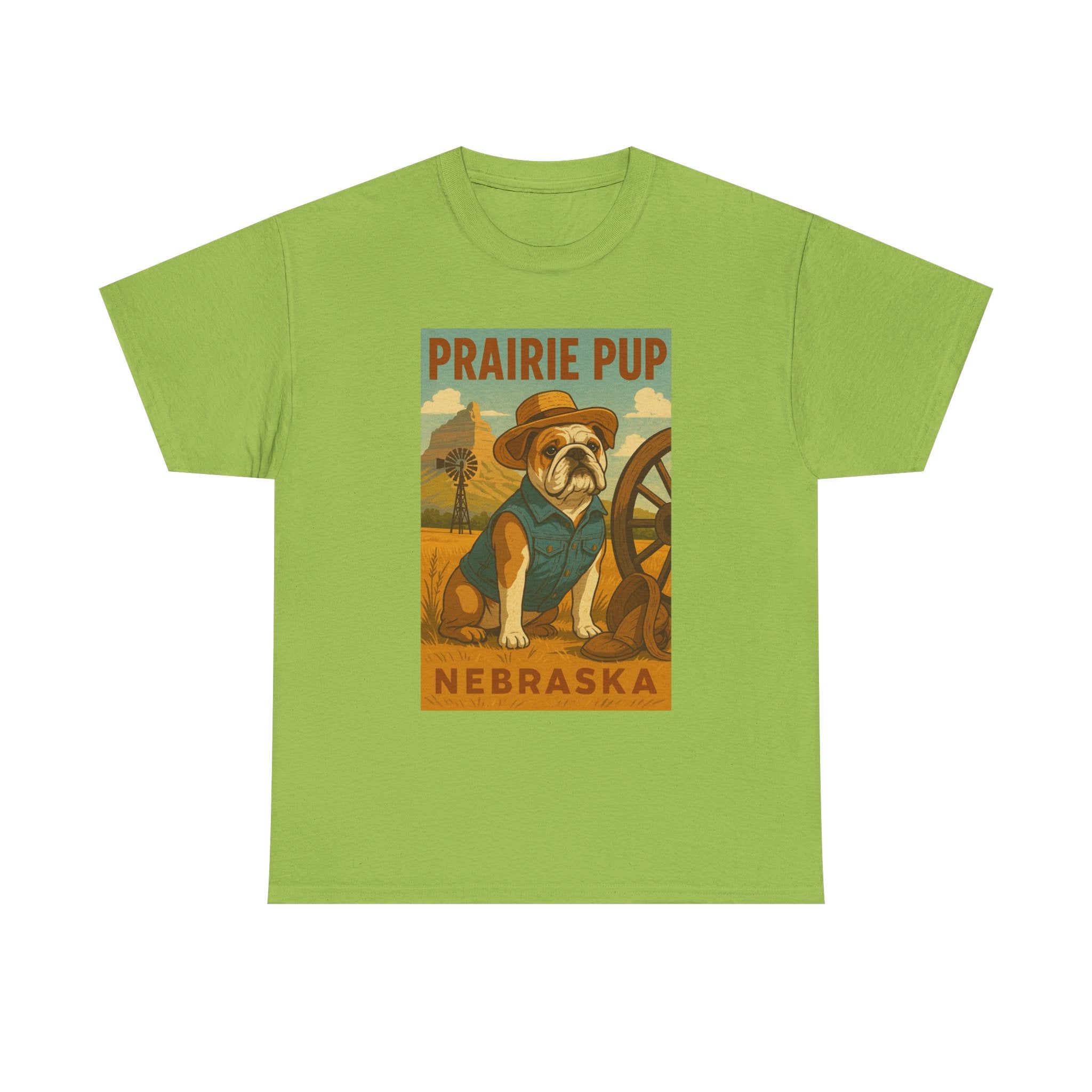 Nebraska Prairie Pup Unisex Heavy Cotton Tee Nebraska Dog Design