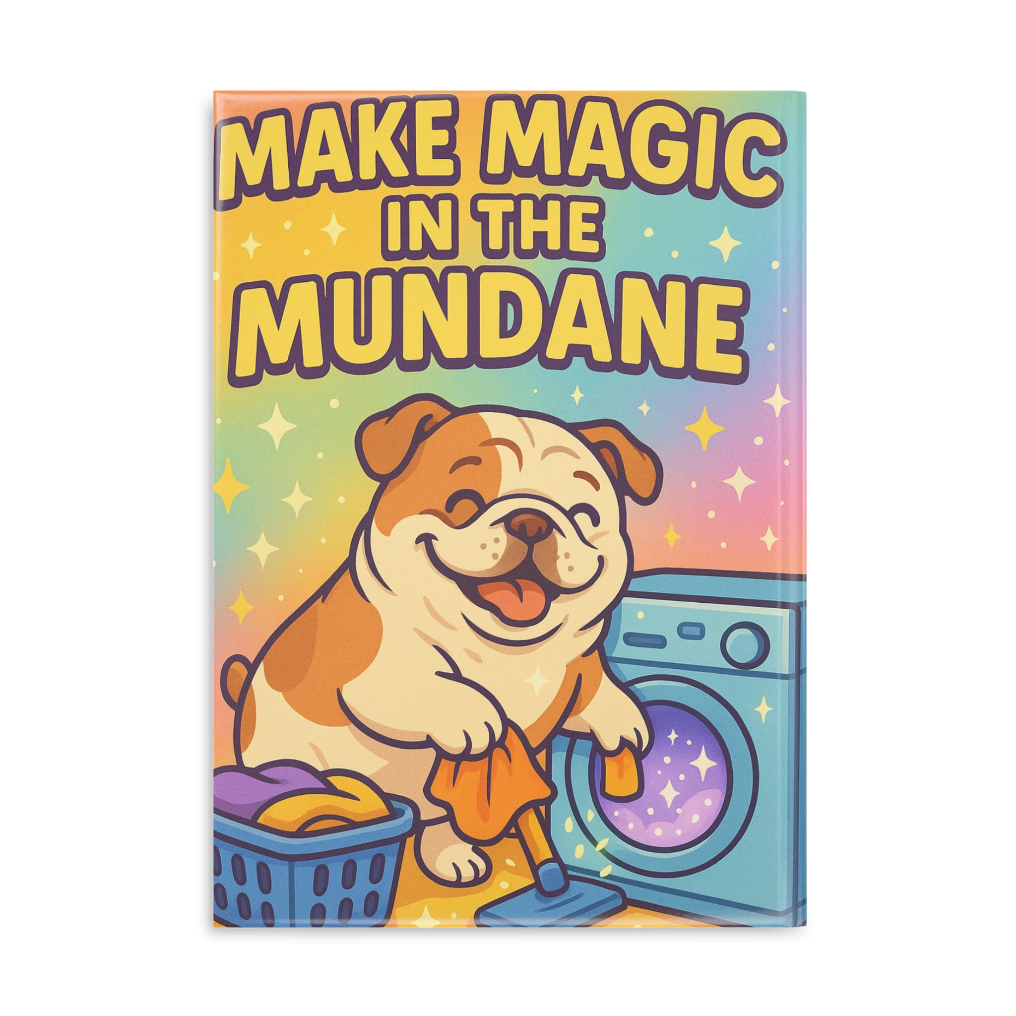 Magic in the Mundane Notebook, Cute Dog Journal, Hardcover Planner, Motivational Stationery, Gift for Pet Lovers, Colorful Writing Diary